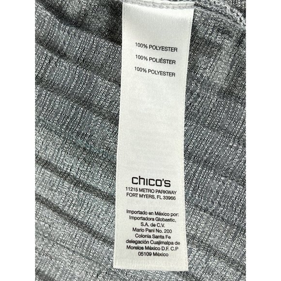 Chic's Blouse Silver Women's Size 00 US XS2 Open Front Long Sleeve Sparkly Made - Picture 12 of 13